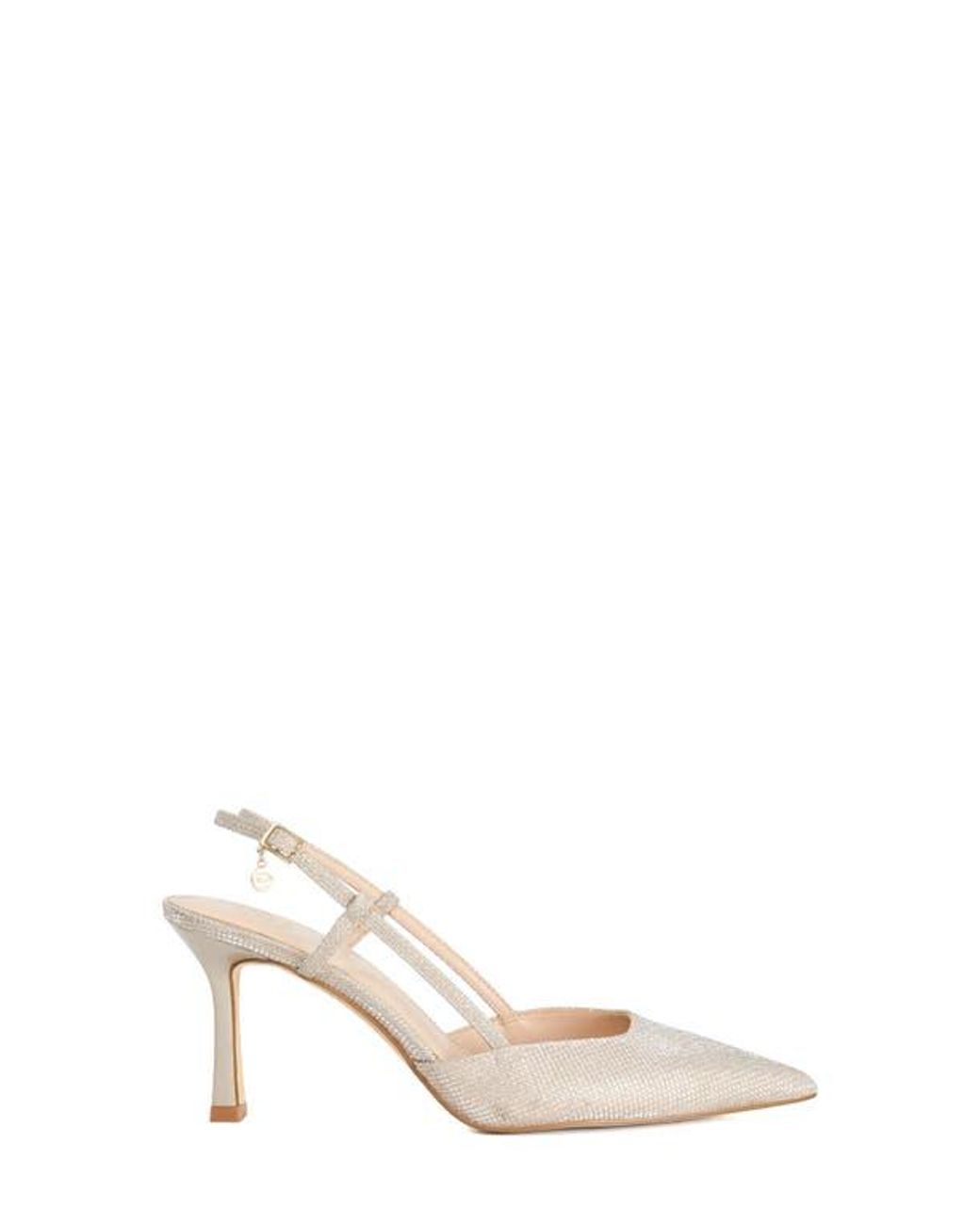 Dune White Composure Pointed Toe Slingback Pump