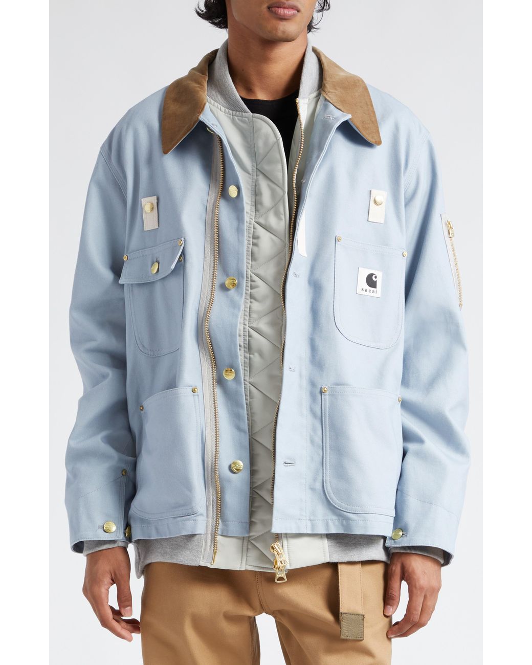 Sacai Carharrt Wip Canvas Chore & Ma-1 Jacket in Blue for Men | Lyst