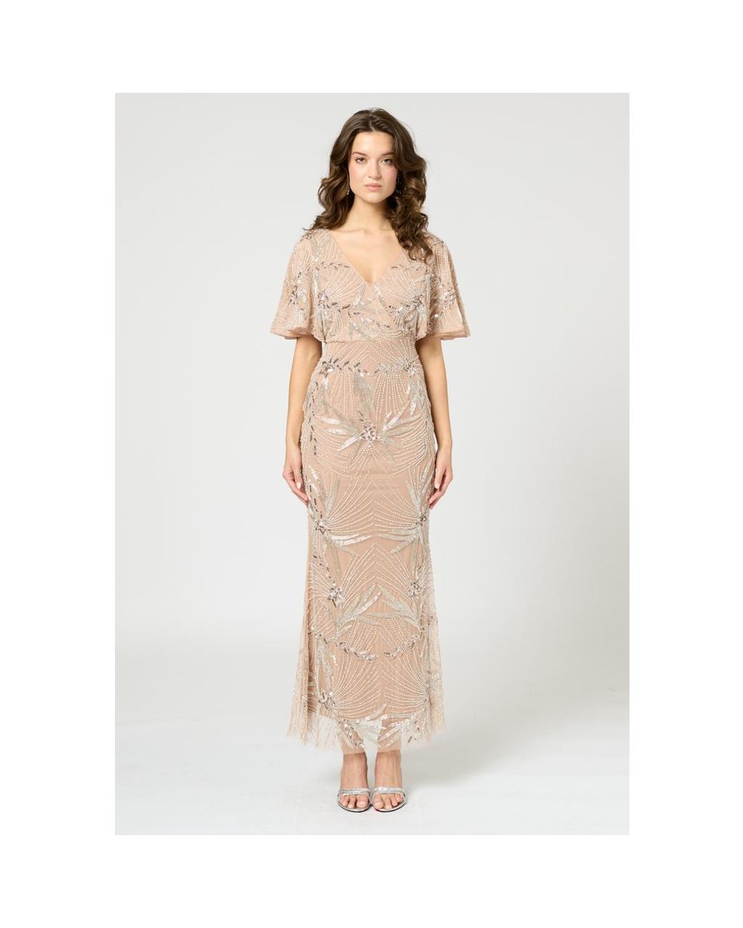 slim fit dress slacks Mac Duggal 4977 Long Sleeve Sequins A Line Evening Dress main image 0