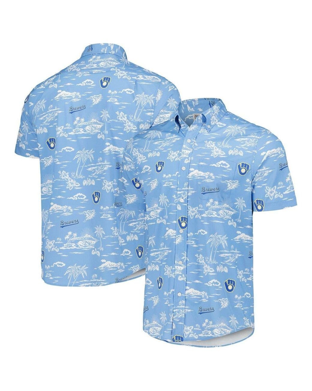 Men's Reyn Spooner Light Blue Tampa Bay Rays Kekai Performance Button-Up Shirt Size: Medium