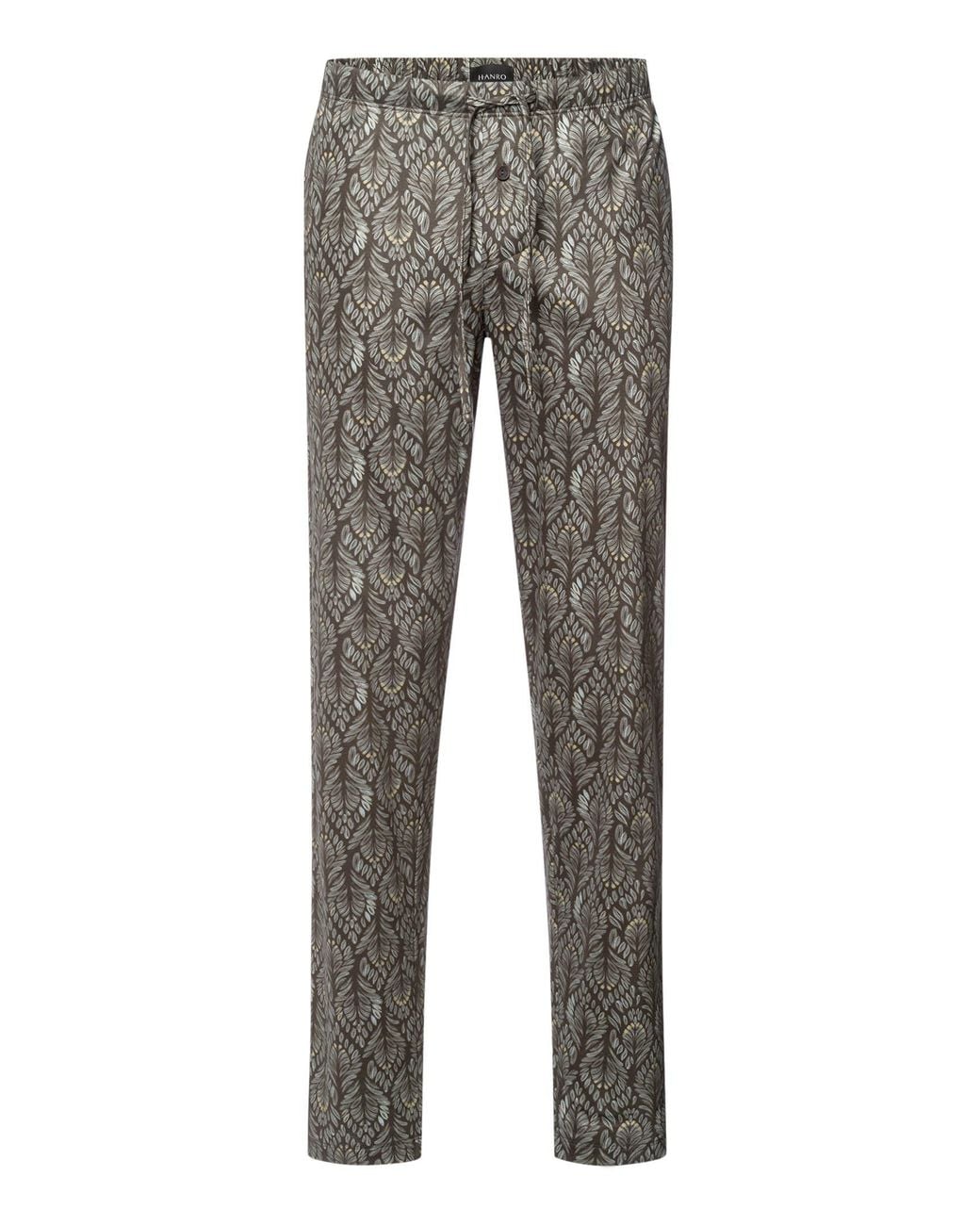 Hanro Gray Night And Day Cotton Drawstring Pajama Pants for men