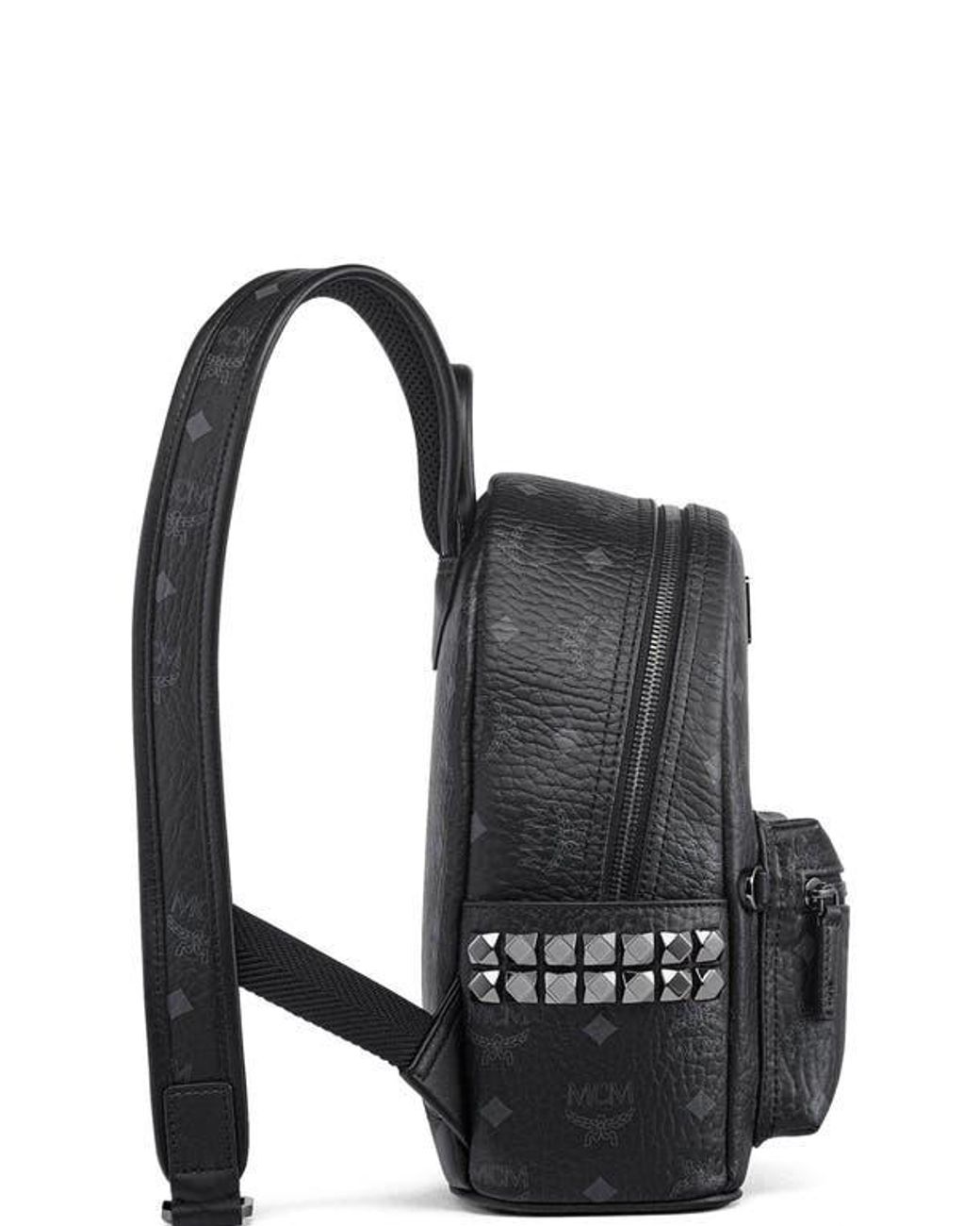 MCM Black Mini Stark Side Studs Backpack for men
