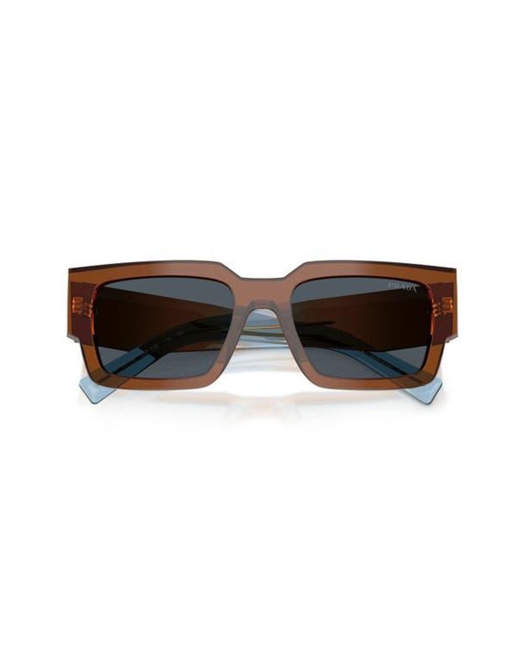 Prada Blue 55Mm Rectangular Sunglasses for men