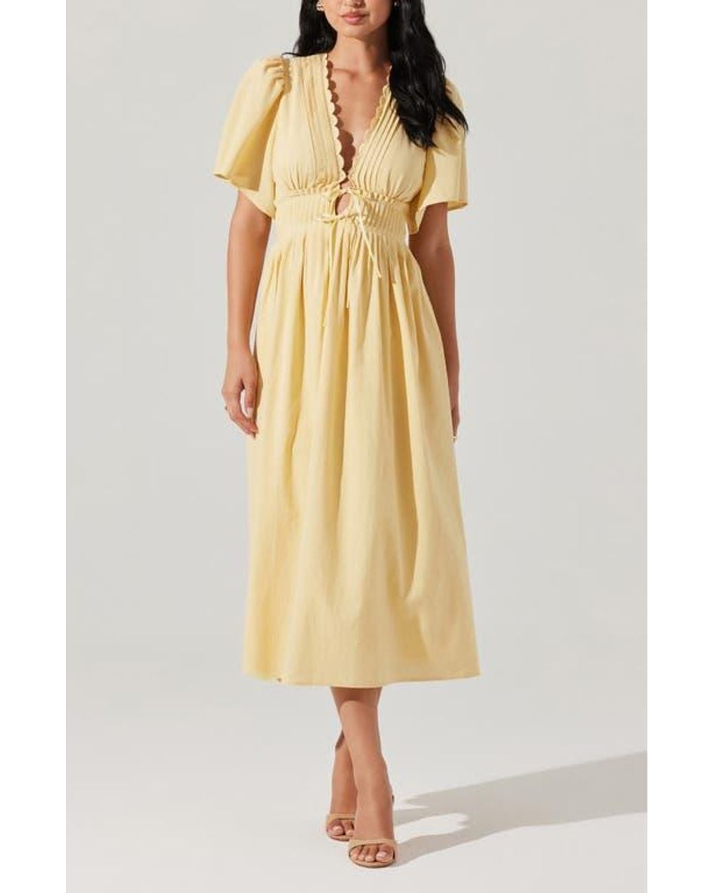 white christmas dresses Scallop Detail Midi Dress – English Factory