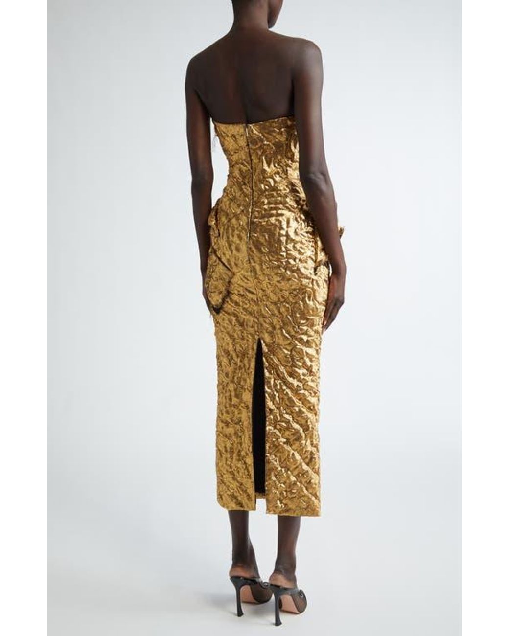 Jason Wu Sculpted Metallic Jacquard Strapless Cocktail Dress | Lyst
