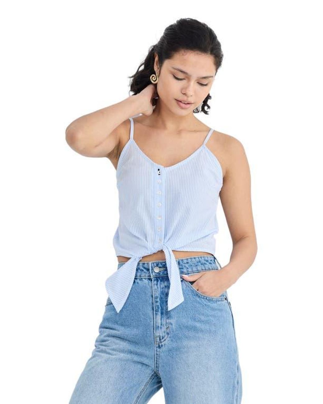 REISTOR Blue Pool Day Tan Lines Stripe Camisole