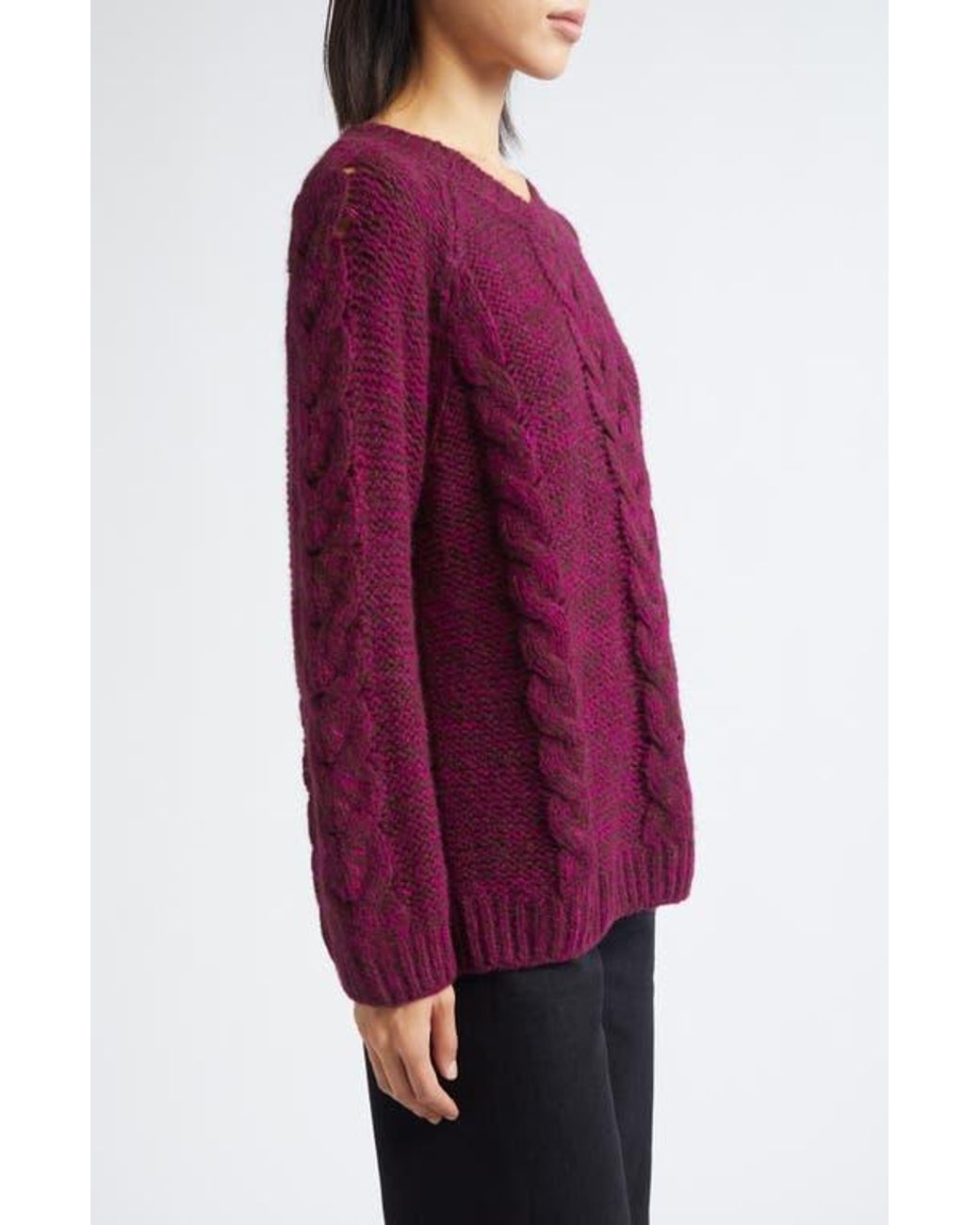 Bode Red Eiderdown Alpaca Blend Cable Sweater