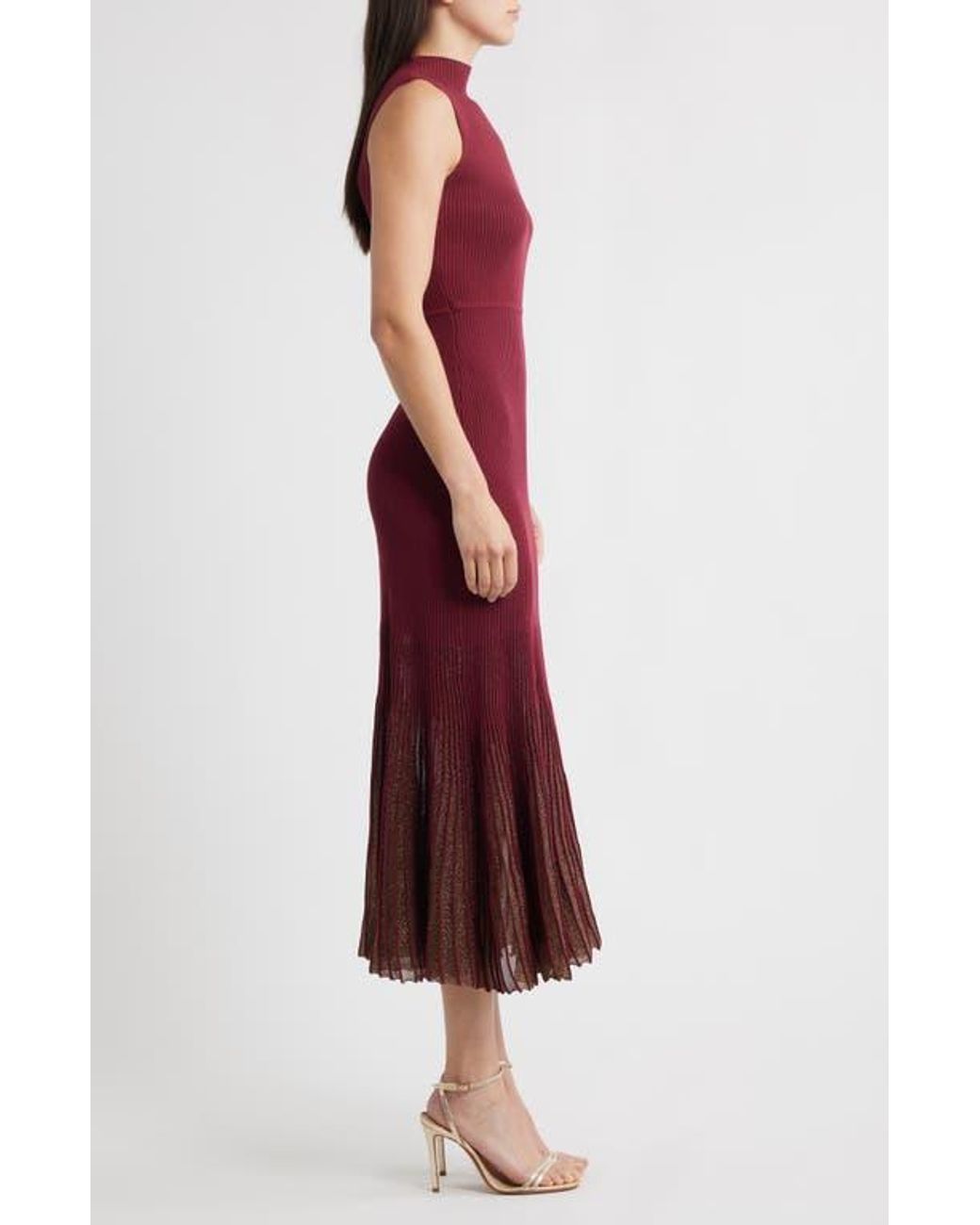 midi dresses cotton Avec Les Filles Stretch Cotton Poka Dot Halter Midi Dress Women's : 2