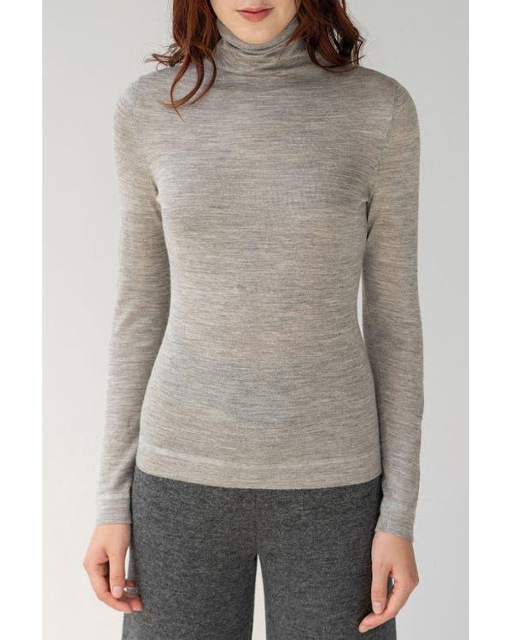 SSKEIN Gray T Neck Pullover