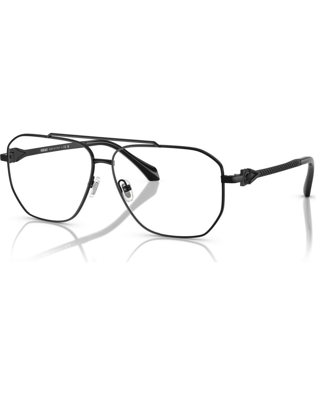 Versace Black 59Mm Square Optical Glasses for men