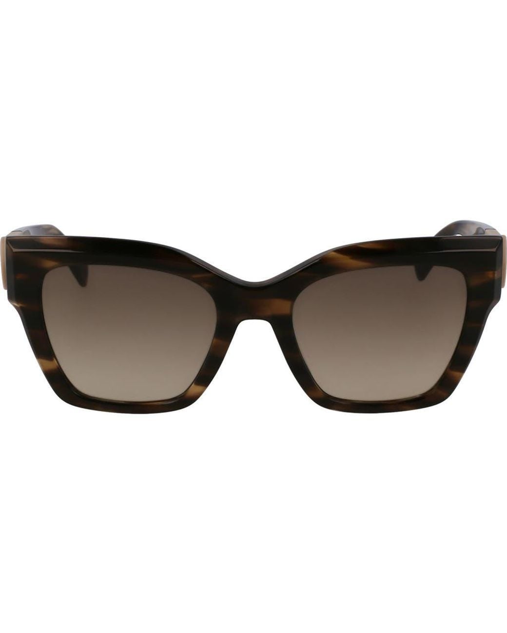 Longchamp Brown Medallion 52Mm Modified Rectangular Sunglasses