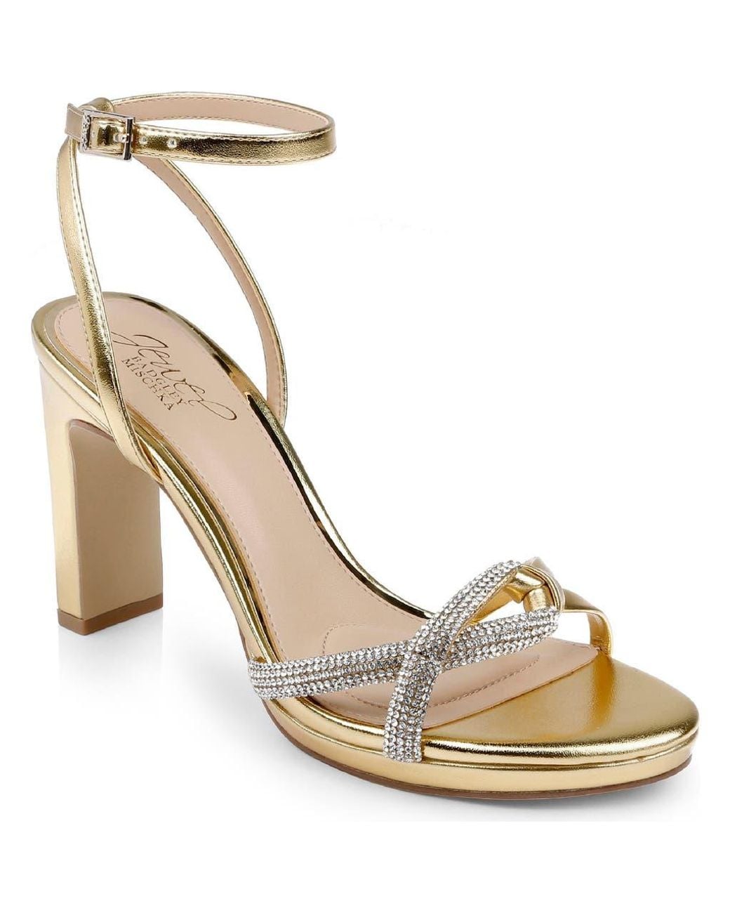 Badgley Mischka Metallic Fila Ankle Strap Platform Sandal