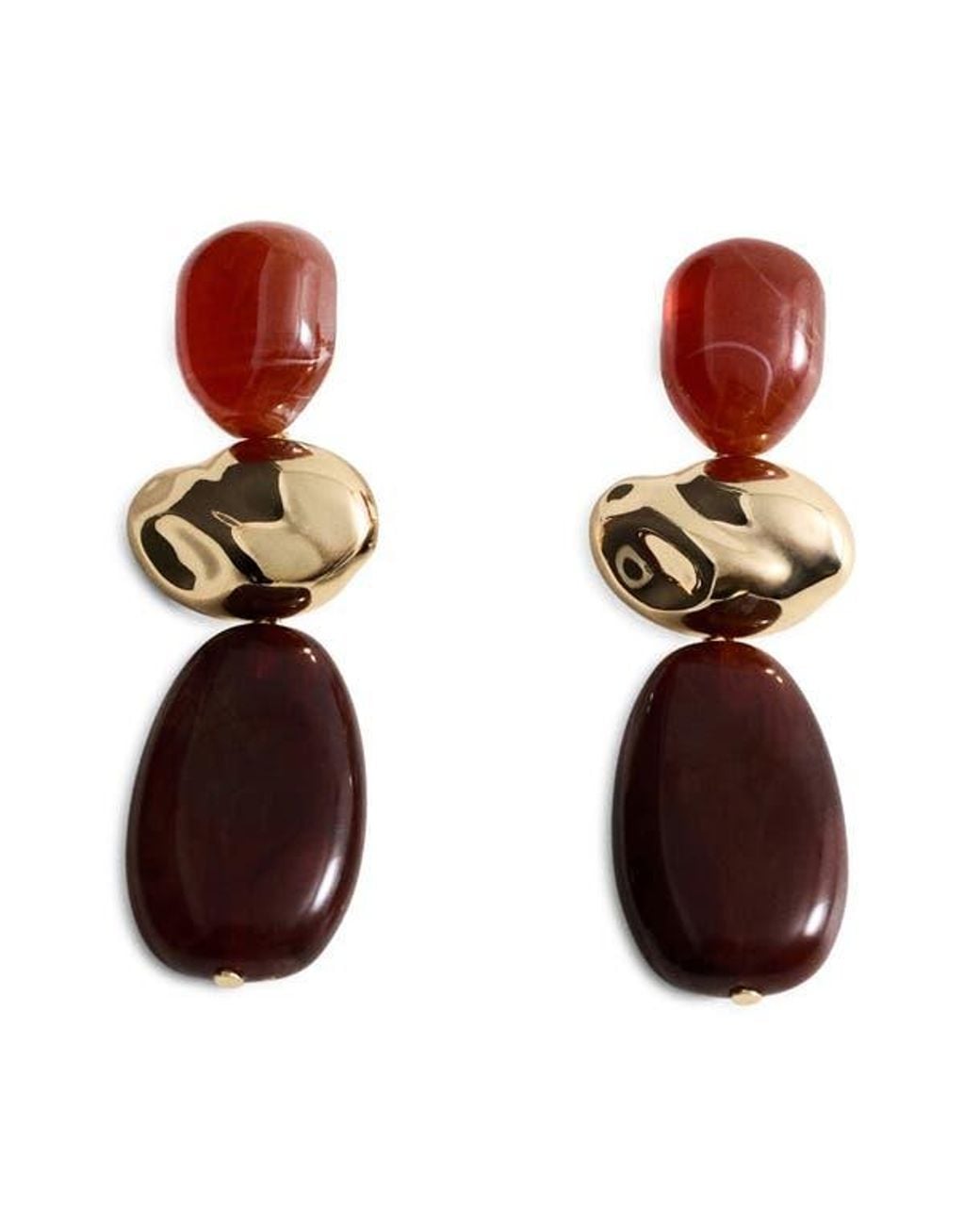 Mango Red Statement Drop Earrings