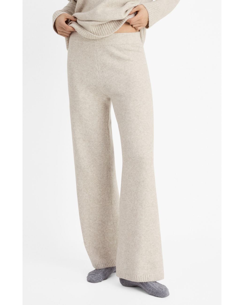 Mango White Knit Pants