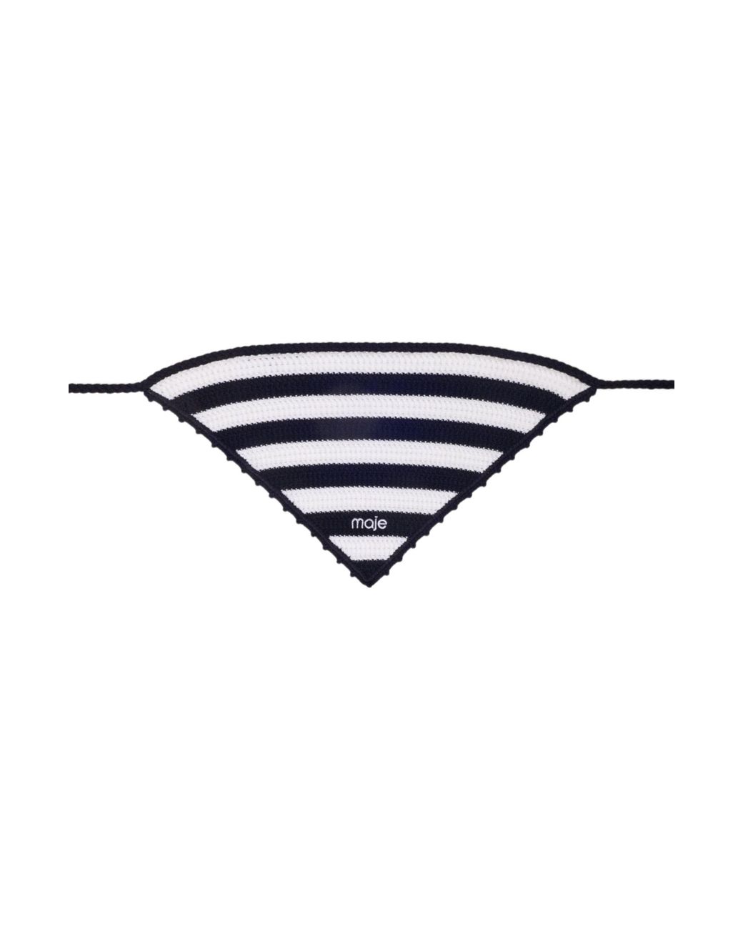 Maje Blue Striped Knit Triangle