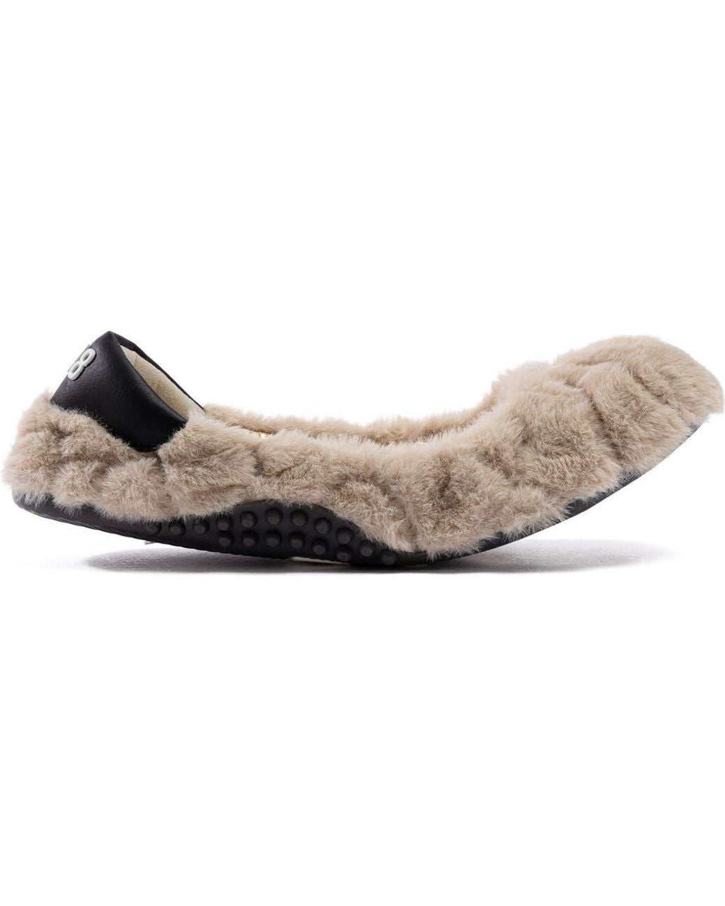 P448 Black Stella Teddy Ballet Flat