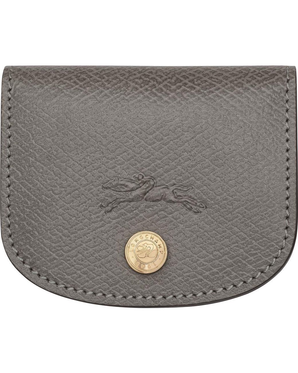 Longchamp Gray Épure Leather Card Case