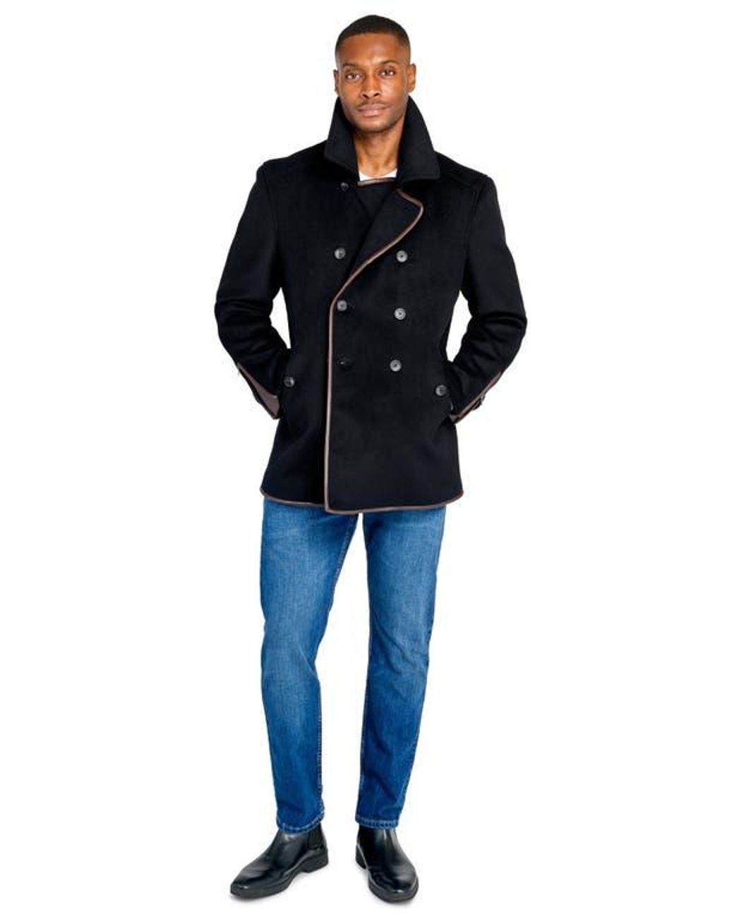 W.r.k. Blue Bern Wool Blend Peacoat for men