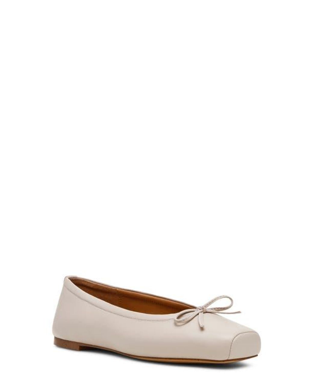 Steve Madden White Eleve Square Toe Flat