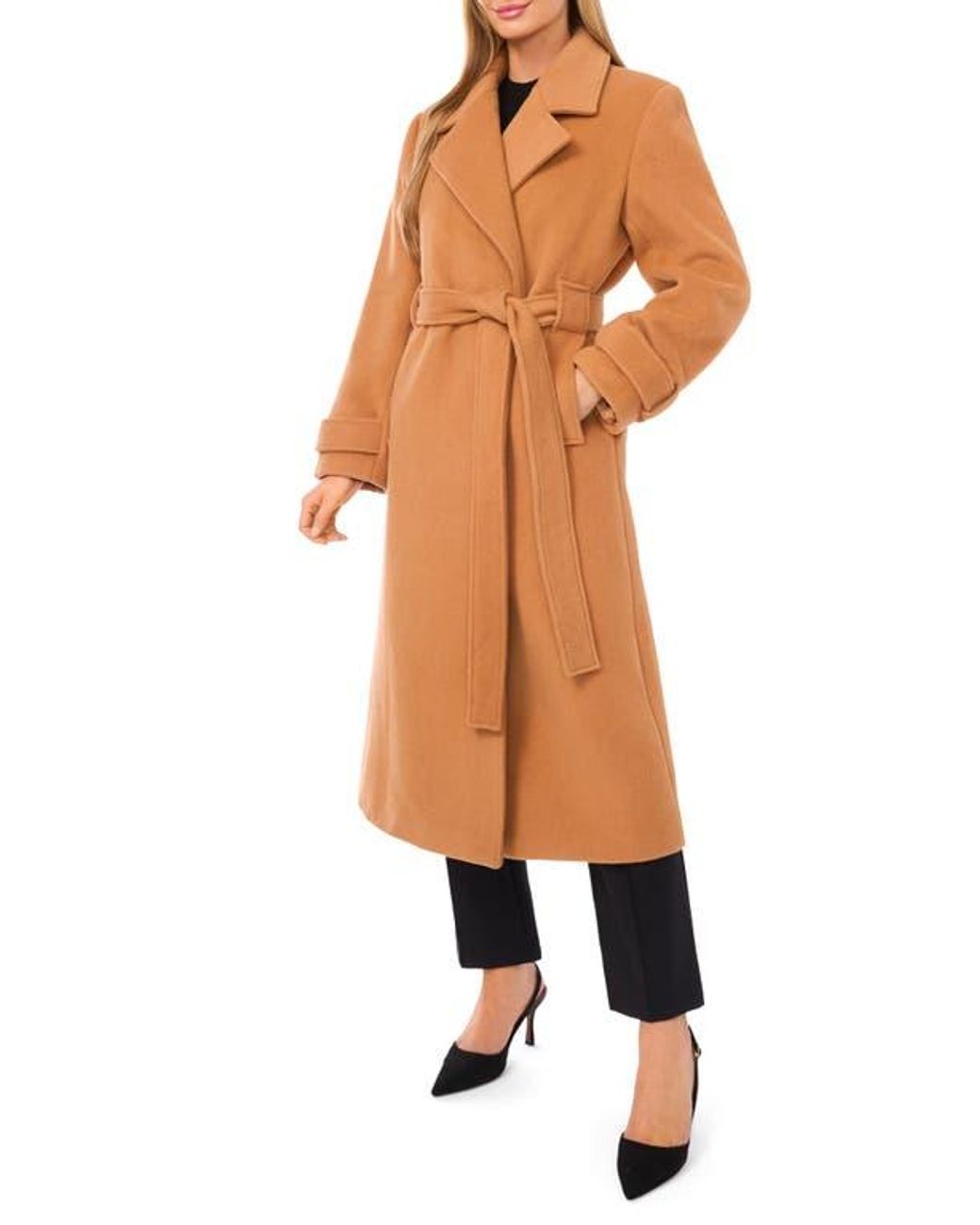 Ted Baker Brown Wool Blend Wrap Coat