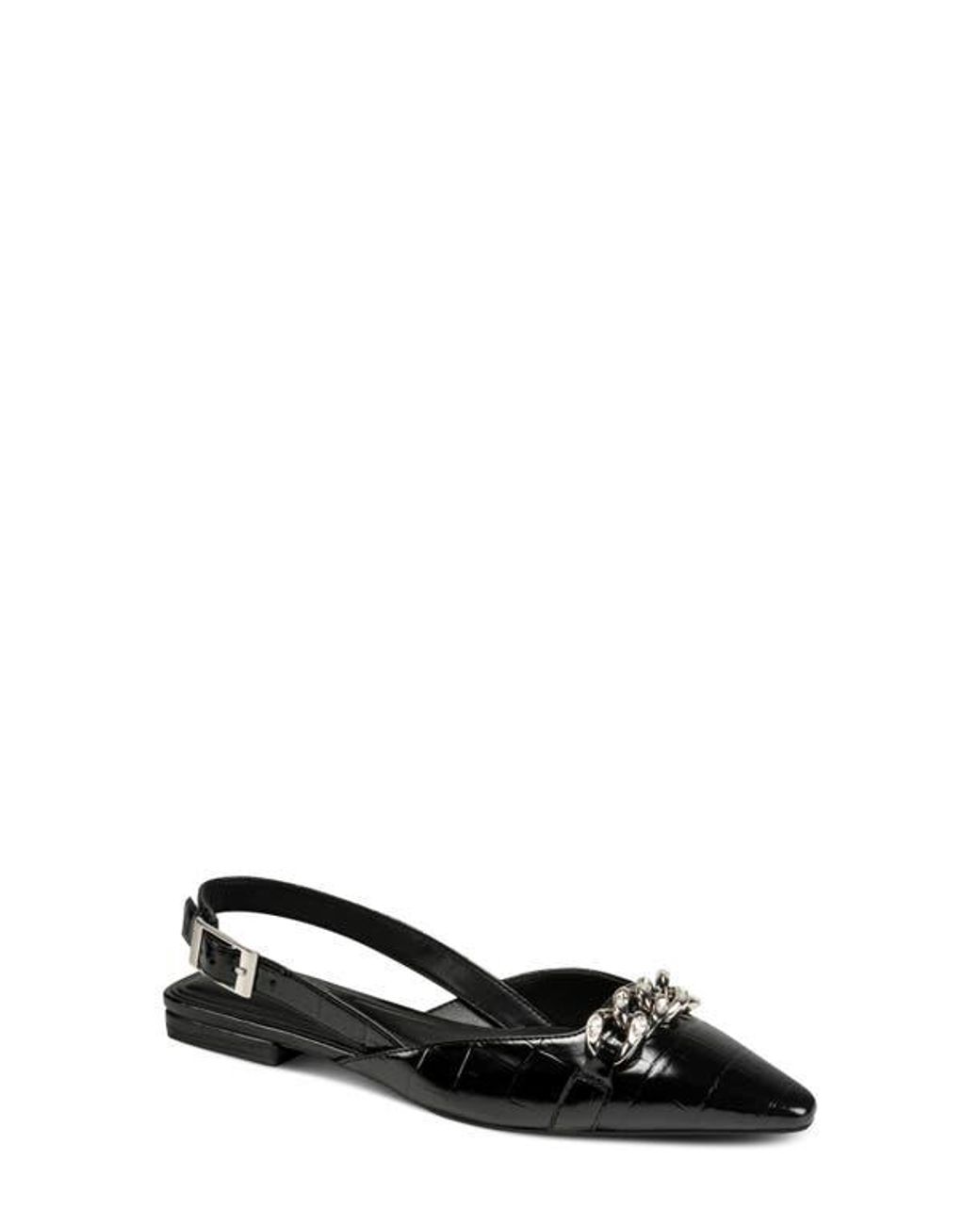 DKNY Black Cosetta Slingback Pointed Toe Flat