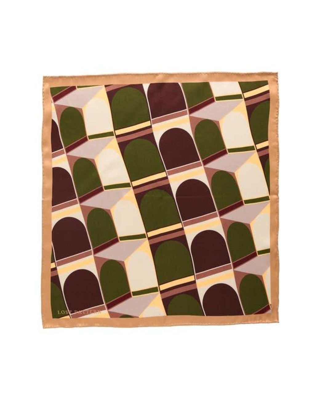 Lost Pattern Black Modular Silk Pocket Square for men