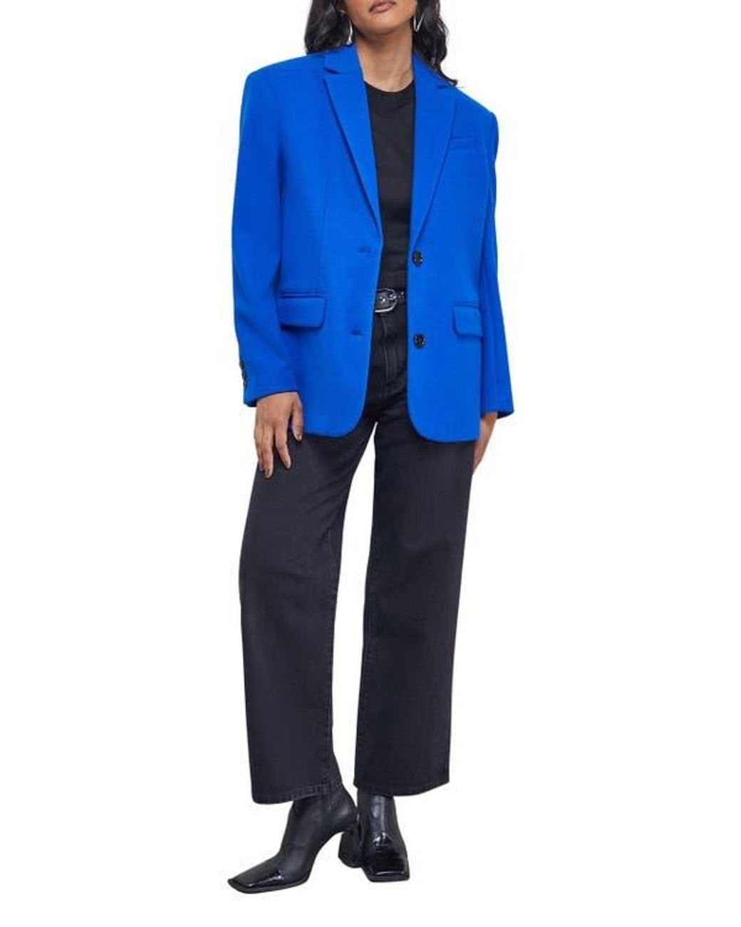 Warehouse Blue Oversized Blazer Coat