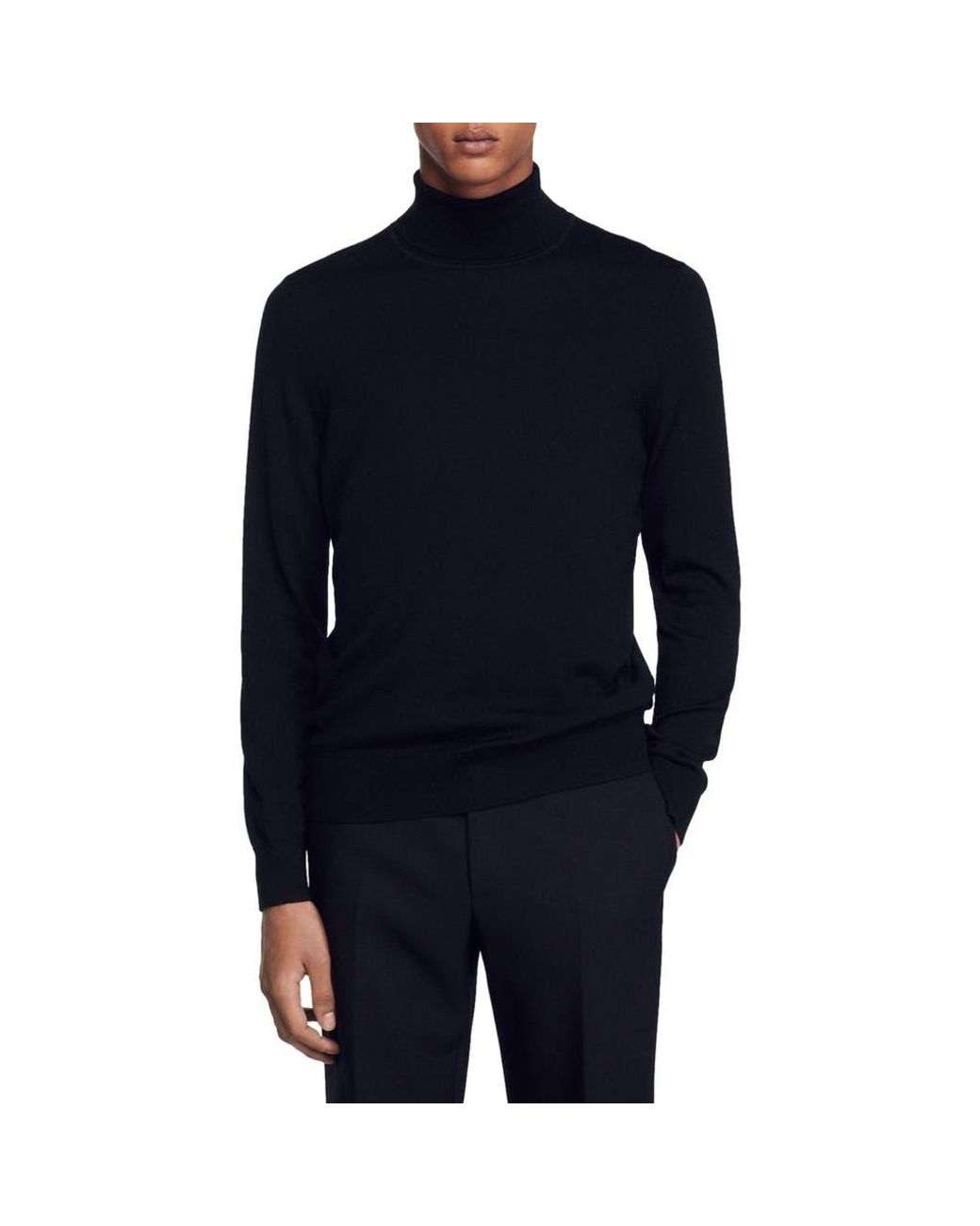 Sandro Blue Turtleneck Wool Sweater for men
