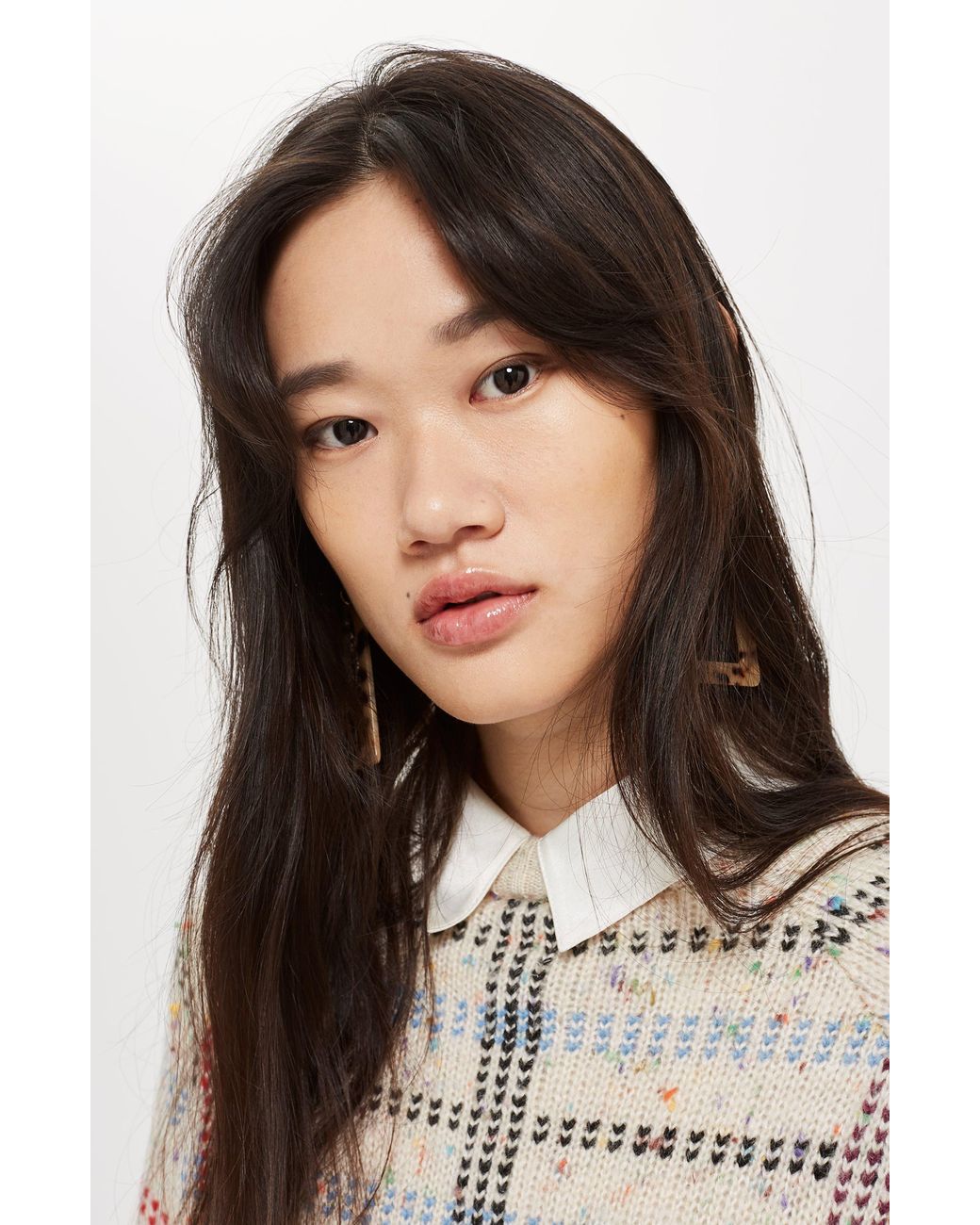 Topshop check pattern sweater cheap