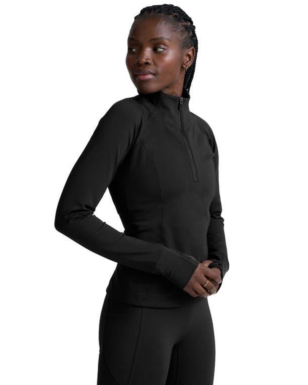 Beyond Yoga Black Pacer Fleece Quarter Zip Pullover