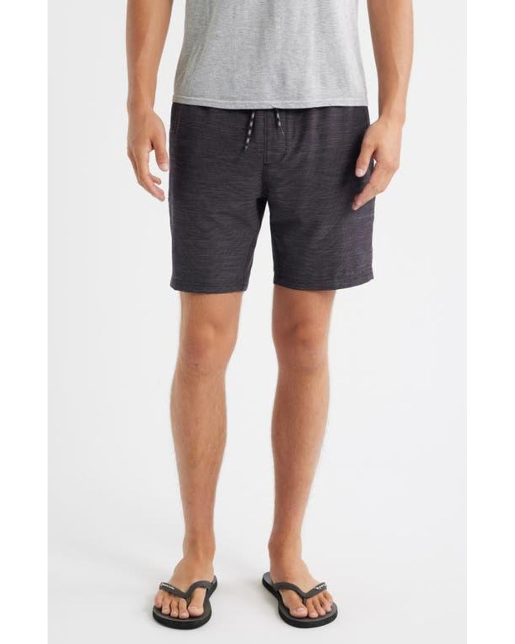 Rip Curl Gray Boardwalk Jackson V Drawstring Shorts for men