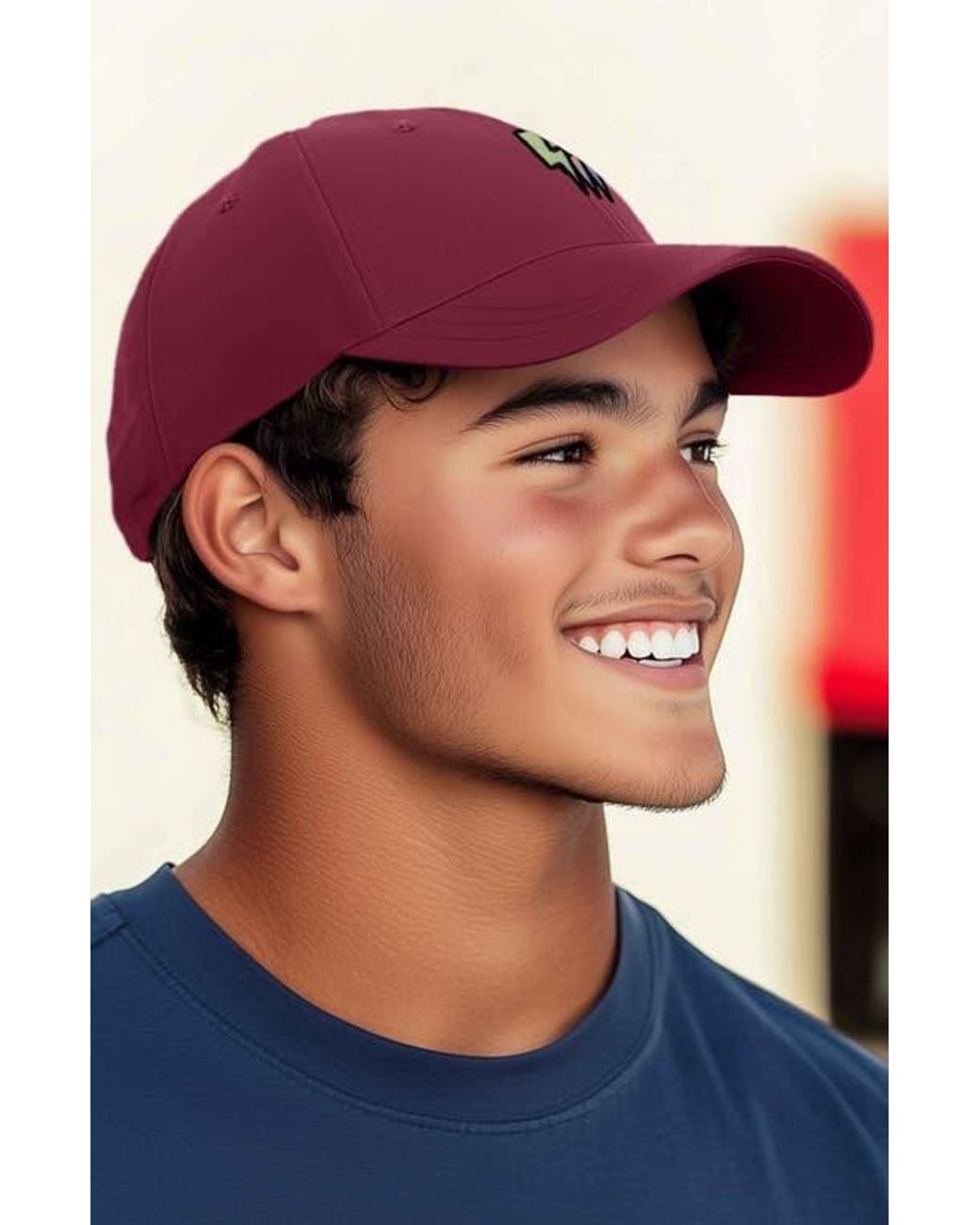 Alix Red Lightning Cap for men
