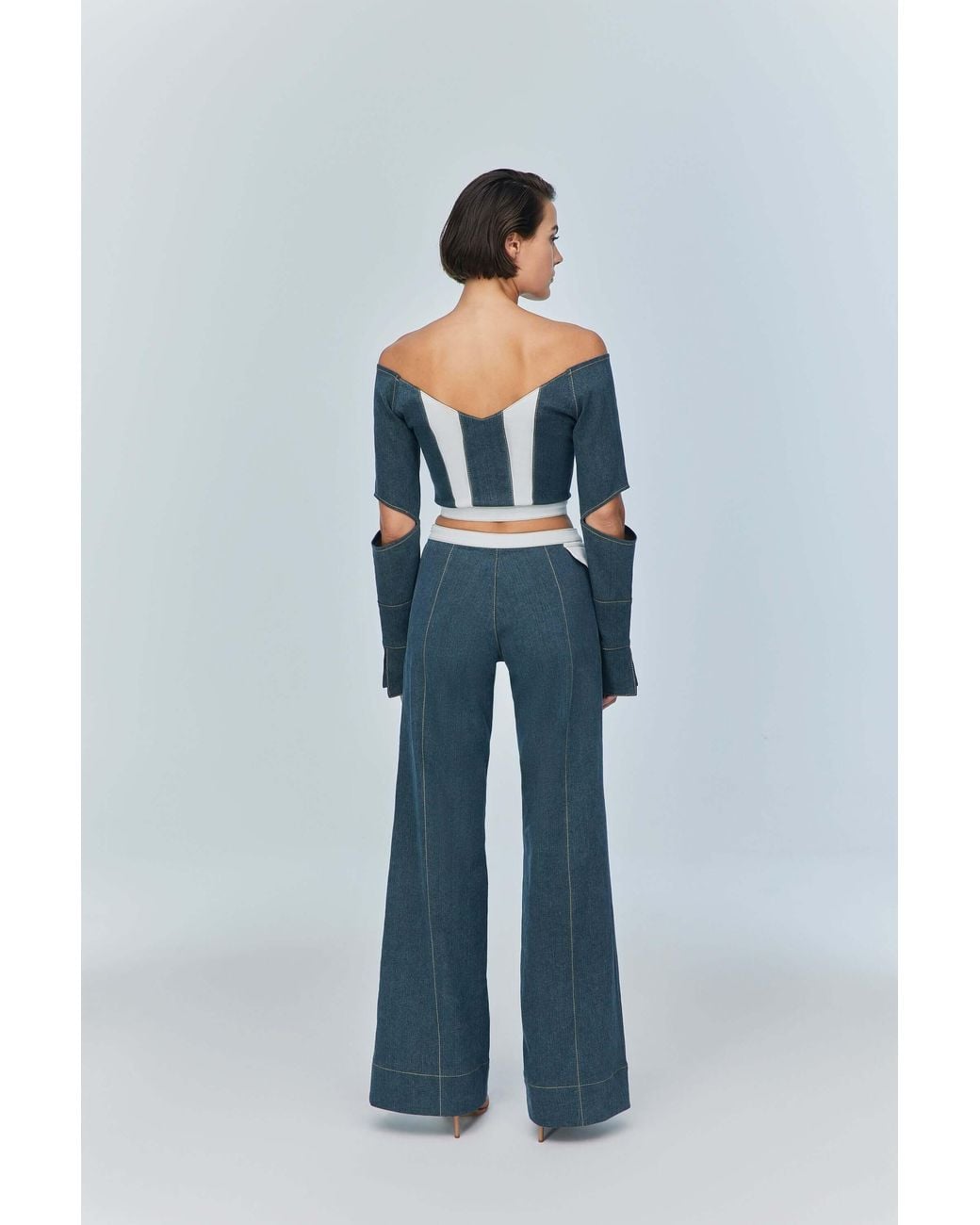 Jendue Blue Monte Wide Leg Denim Jeans