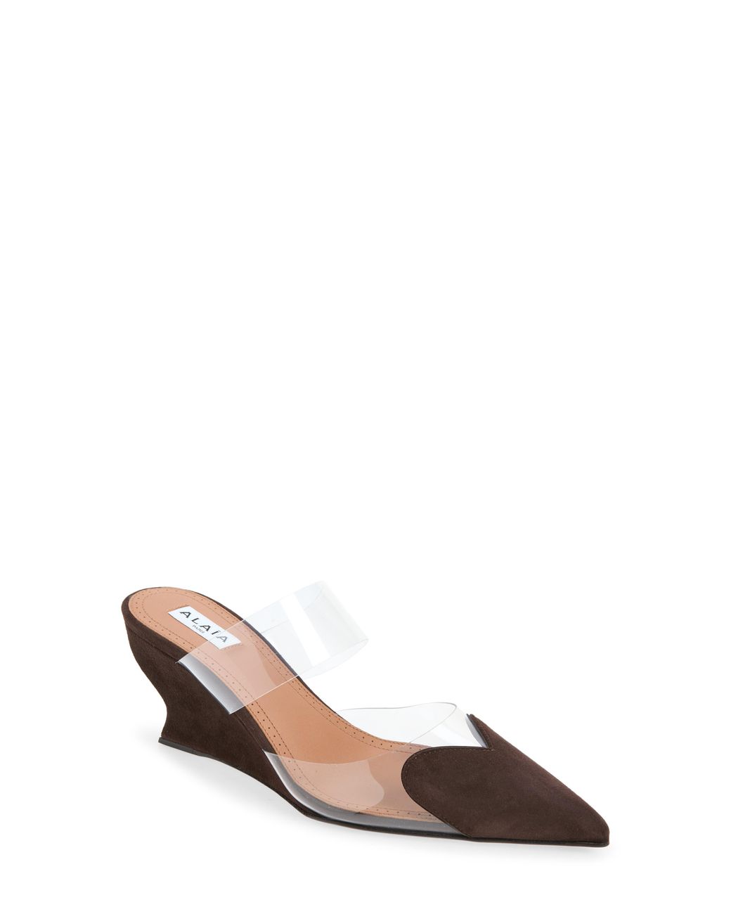 Alaïa Brown Pointed Toe Wedge Mule