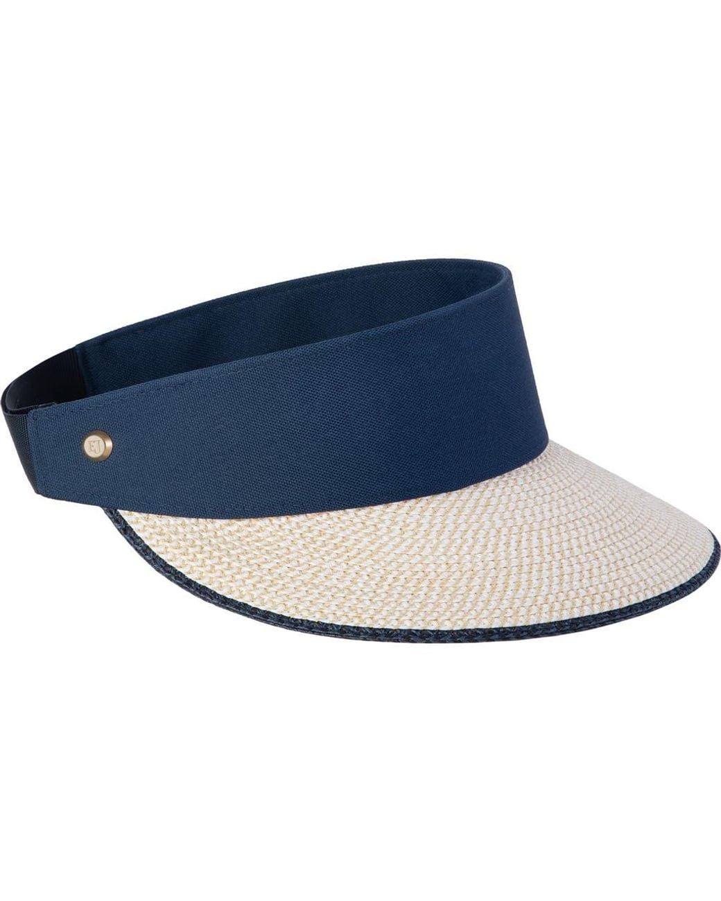 Eric Javits Blue Squishee Straw Champ Custom Fit Visor