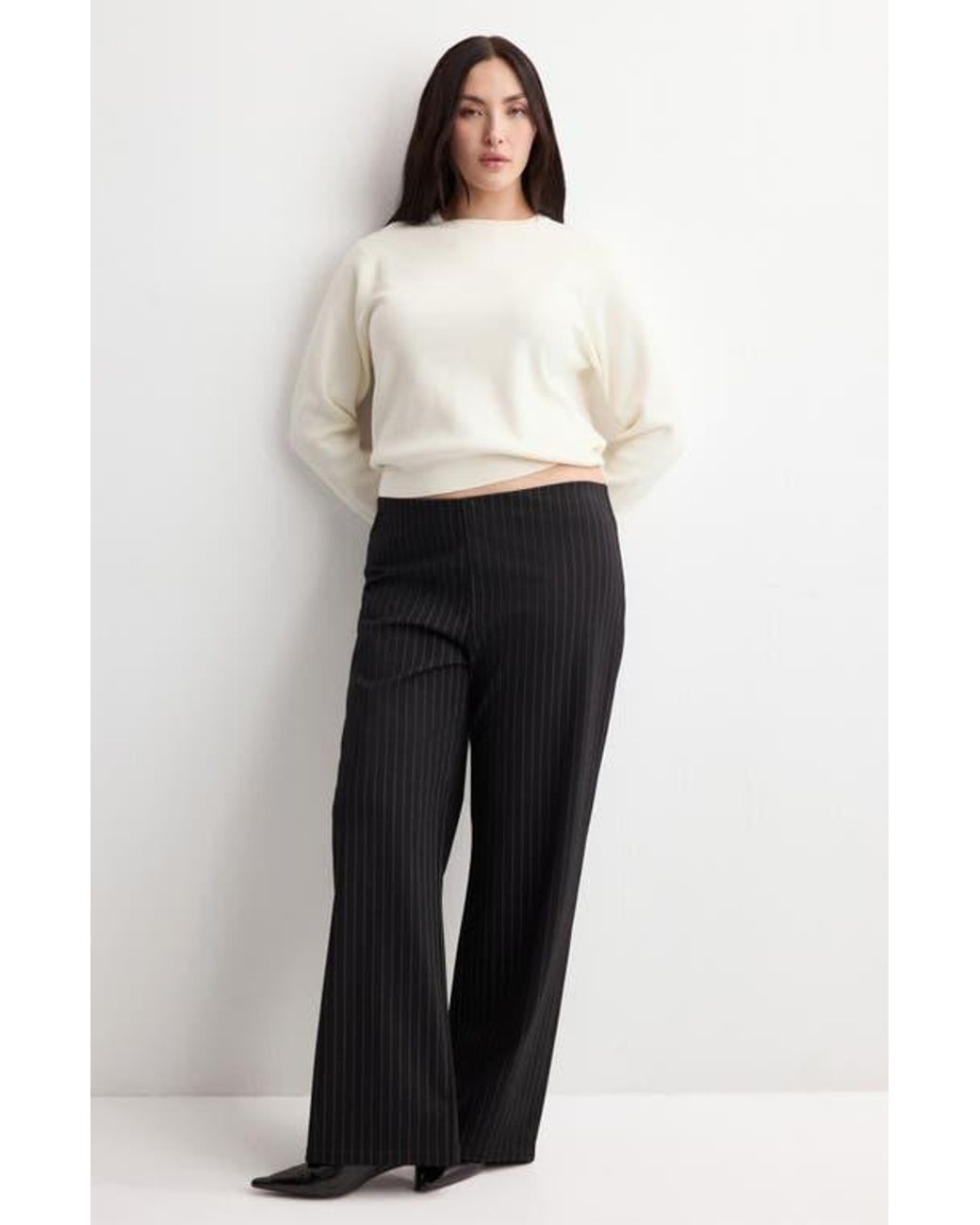Mango White Button Cuff Sweater