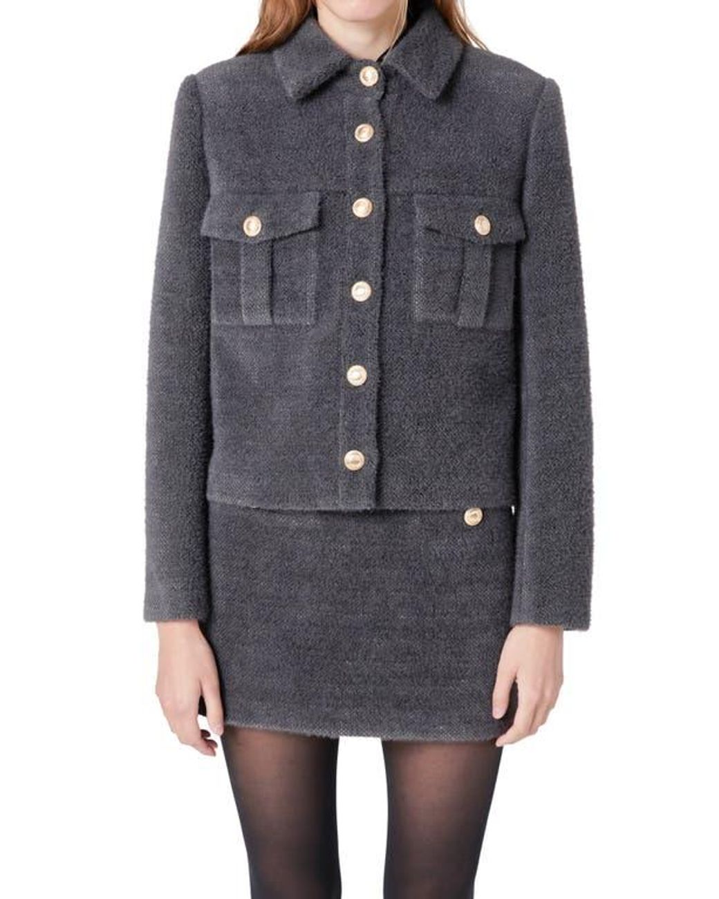 Endless Rose Gray Brushed Jacket