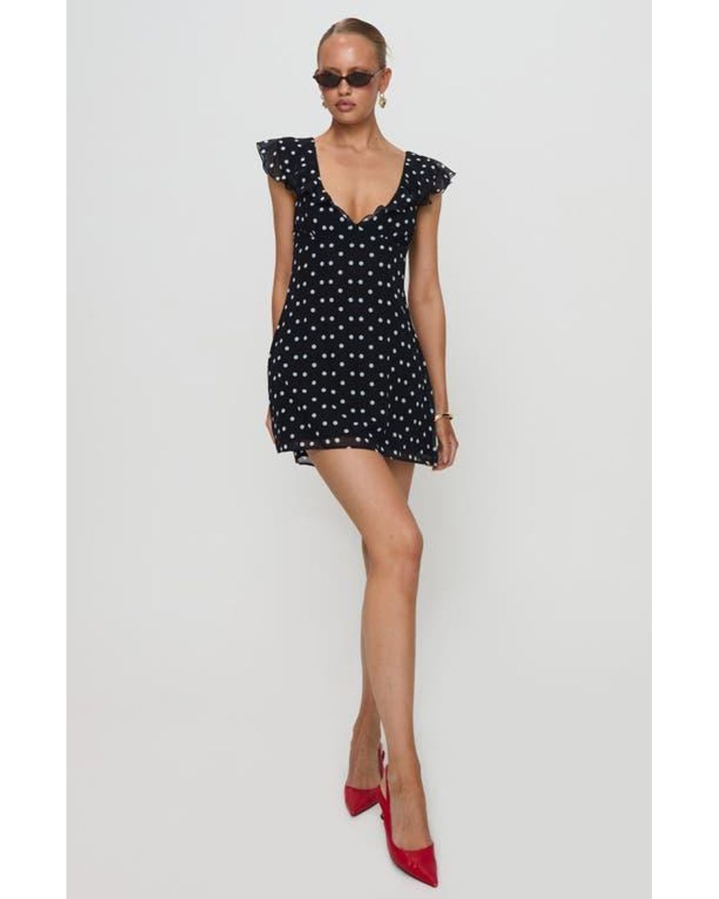 knee length dresses for ladies Alissea Keyhole Linen Blend Mini Dress White main image 0