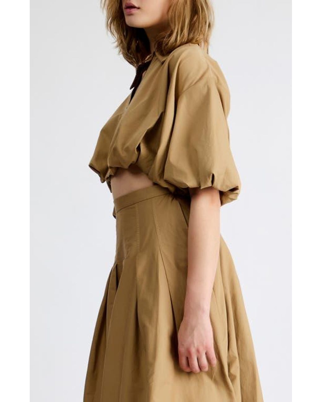 Extro & Vert Brown Indie Zip-Up Crop Top