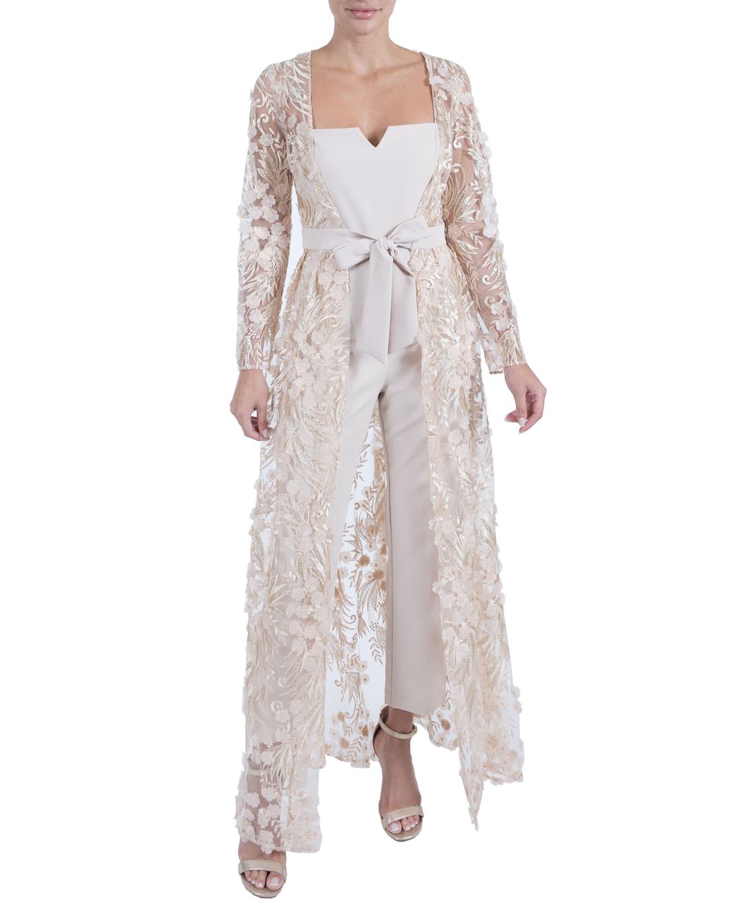Julia Jordan Floral Lace Long Sleeve Maxi Jumpsuit Lyst