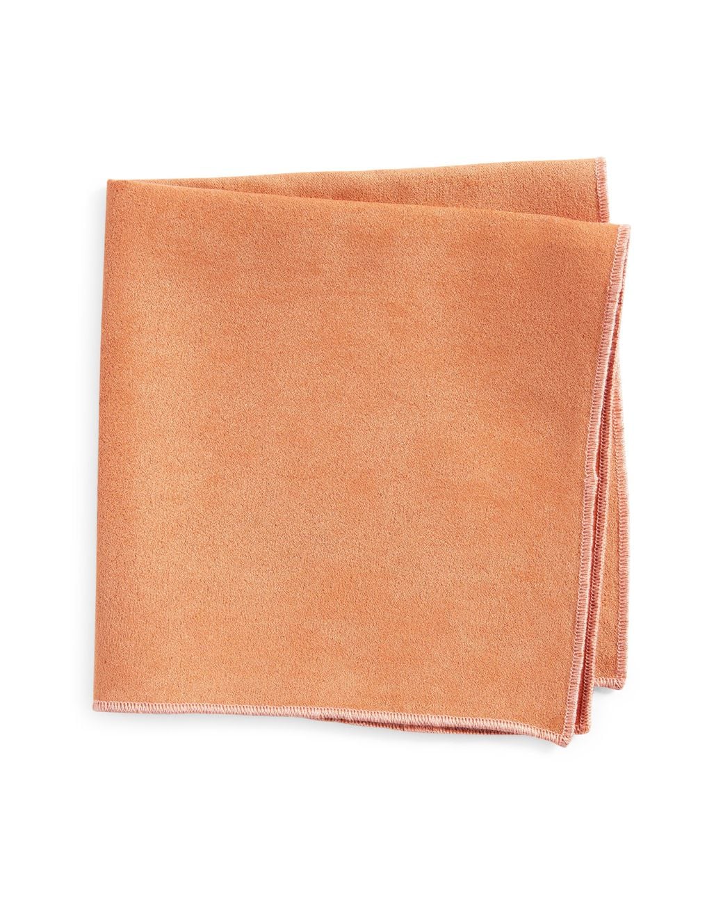 CLIFTON WILSON Orange Dachsund Solid Cotton Pocket Square for men