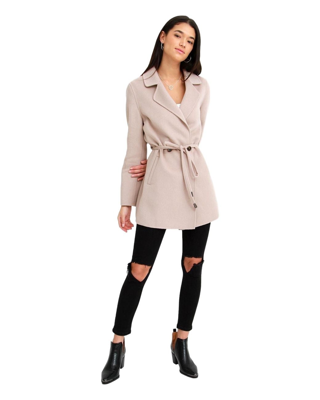 Belle & Bloom Natural Electric Feel Drawstring Coat