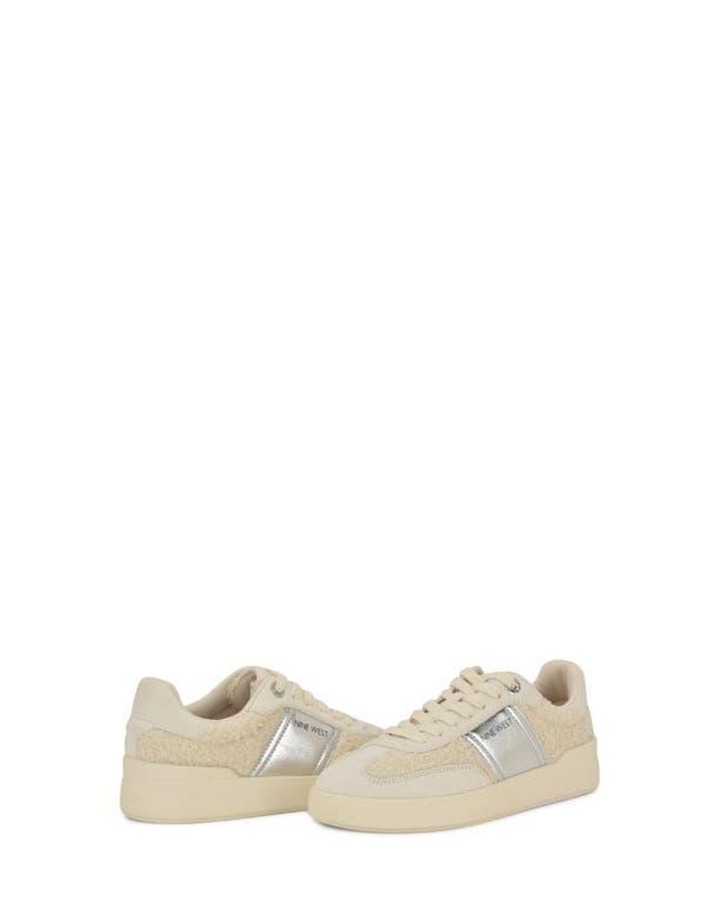 Nine West Natural Linehan Faux Shearling Sneaker
