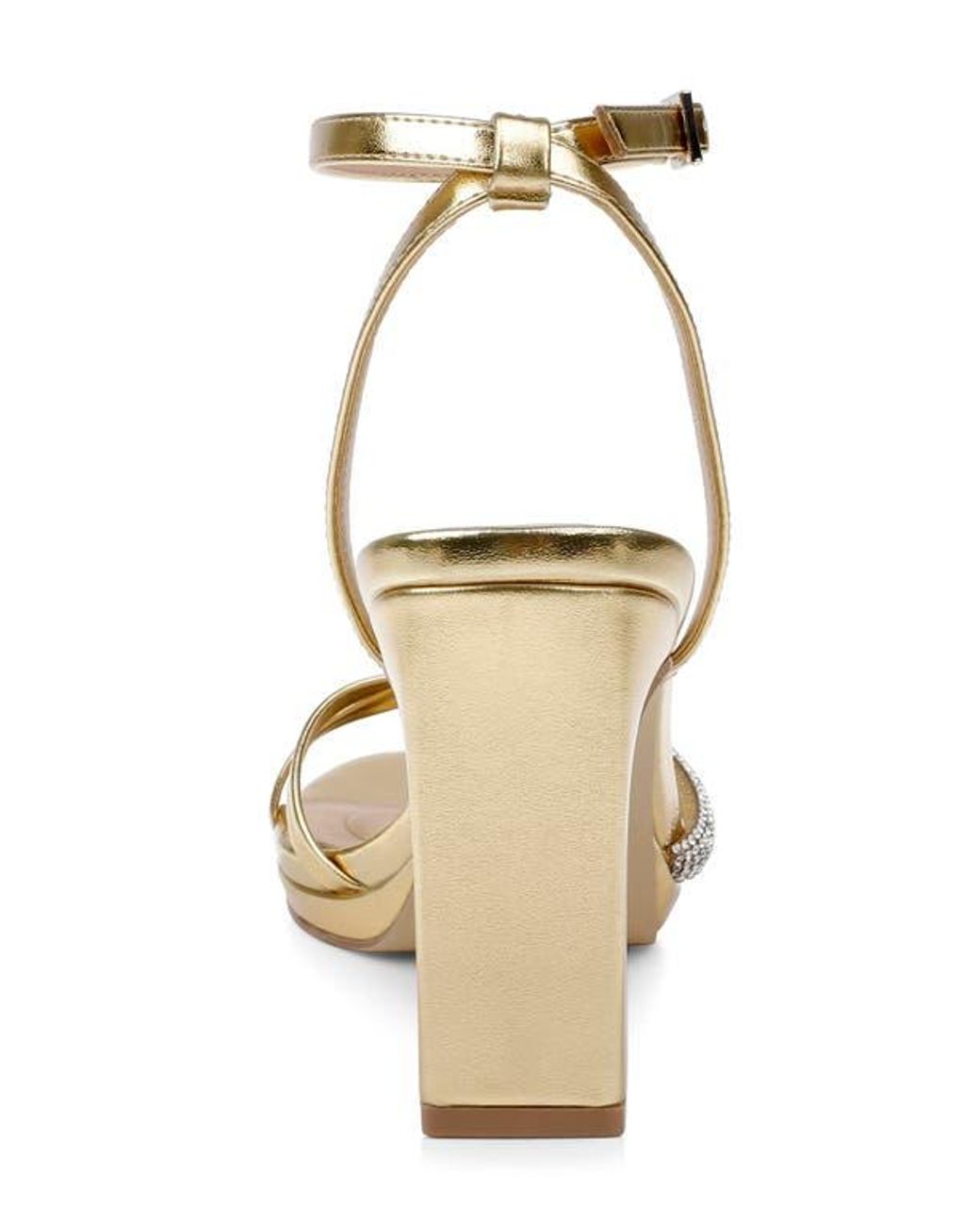 Badgley Mischka Metallic Fila Ankle Strap Platform Sandal