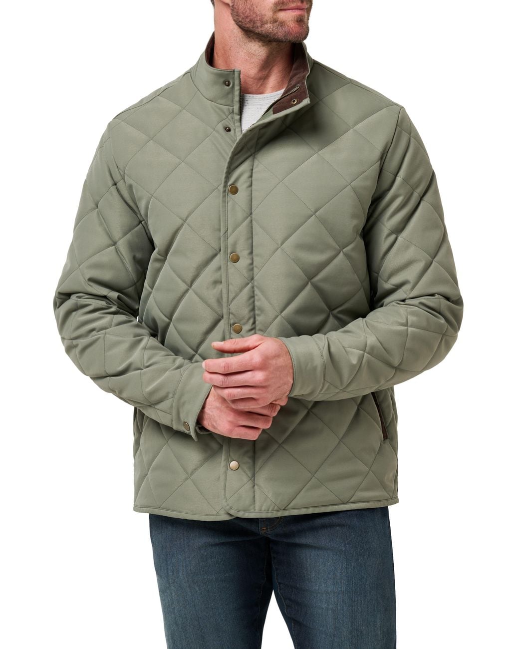 Travis Mathew Green Highlander Quilted Twill Jacket for men