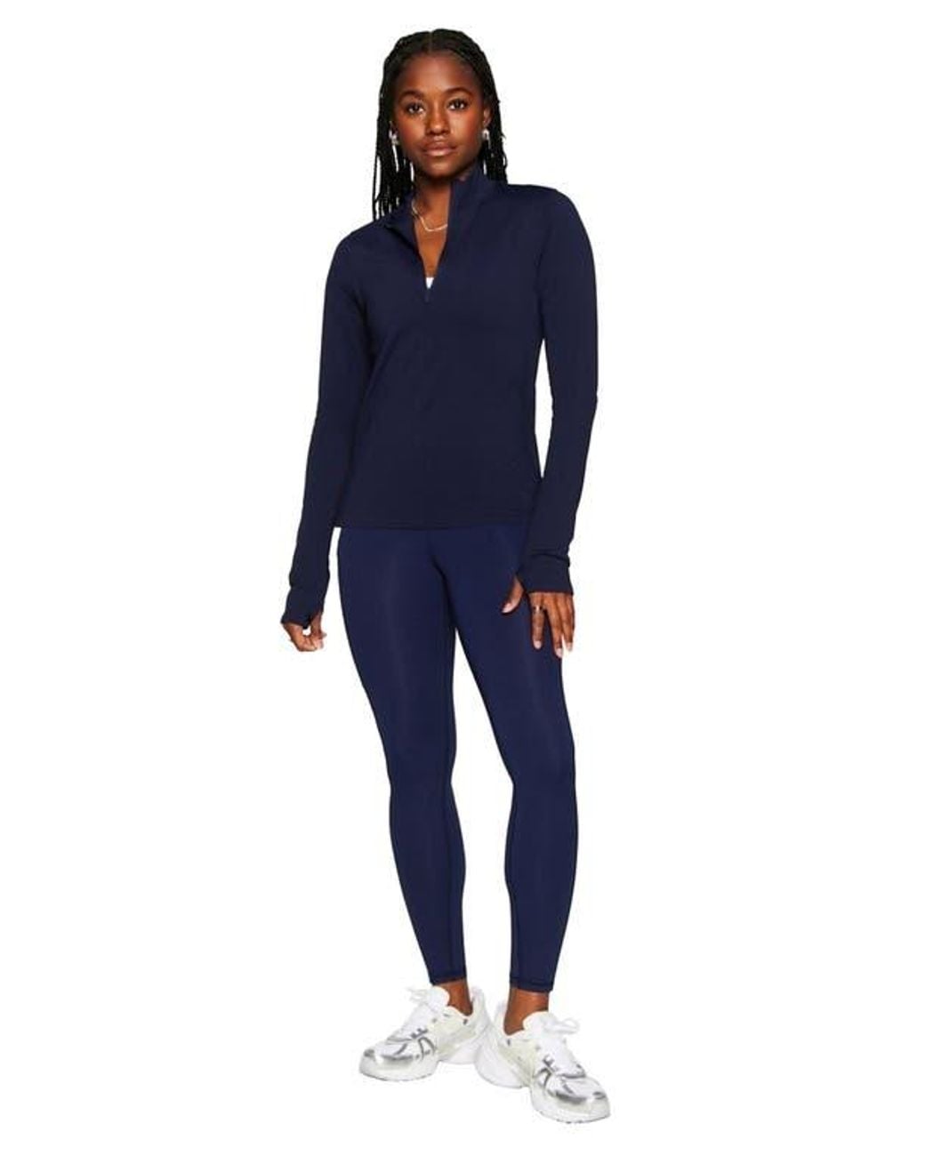 Fabletics Blue Feather Tech+ Half-Zip Top