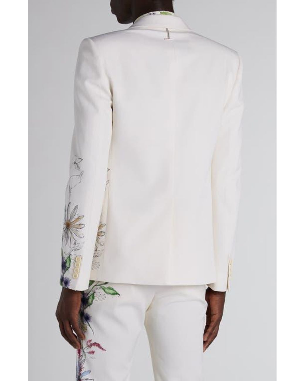 Alexander McQueen Gray Print Wool Jacket for men