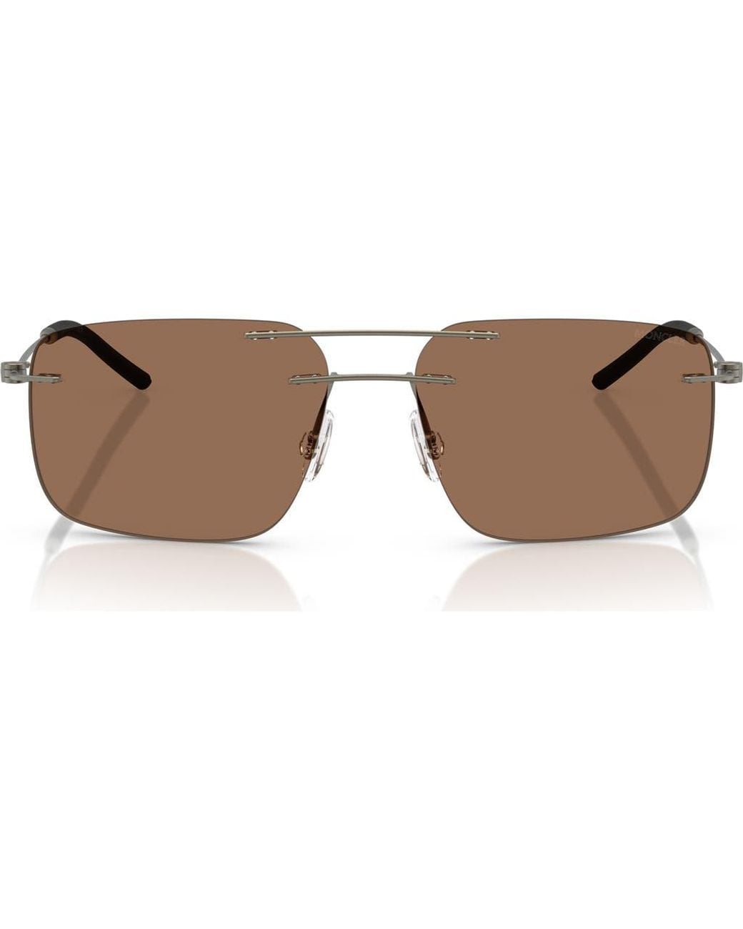 Moncler Brown 56Mm Rimless Rectangular Sunglasses for men