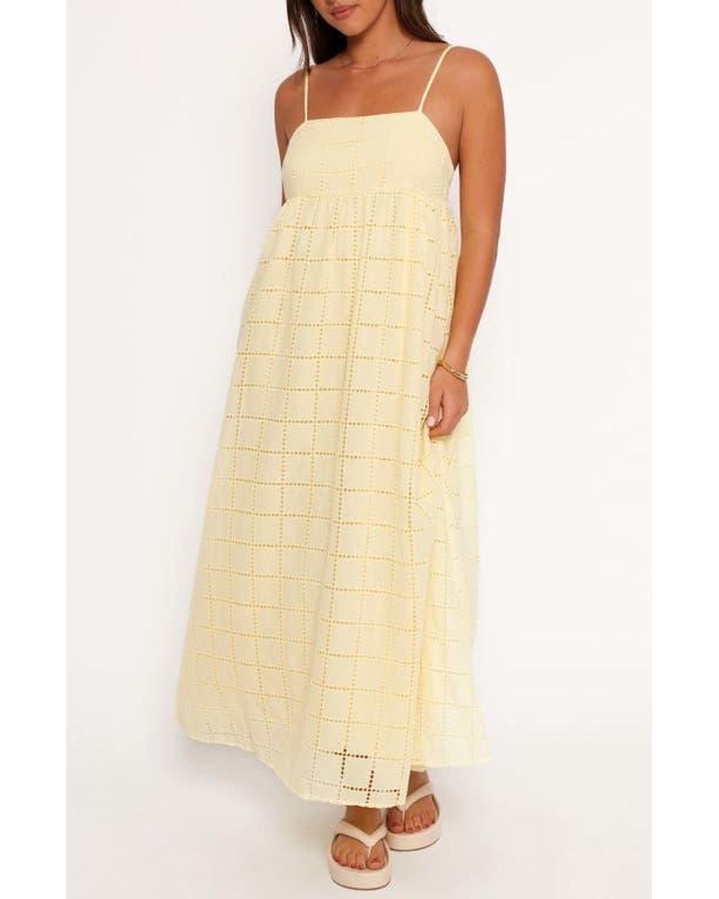 aliyah cotton eyelet maxi dress Petal & Pup Aliyah Cotton Eyelet Maxi Dress in Natural