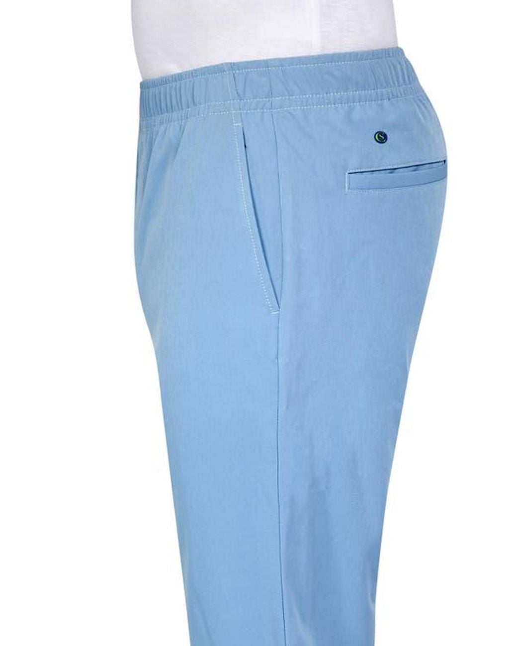 Con.struct Blue Regular Fit Solid Drawstring Recycled Performance Golf Pants for men